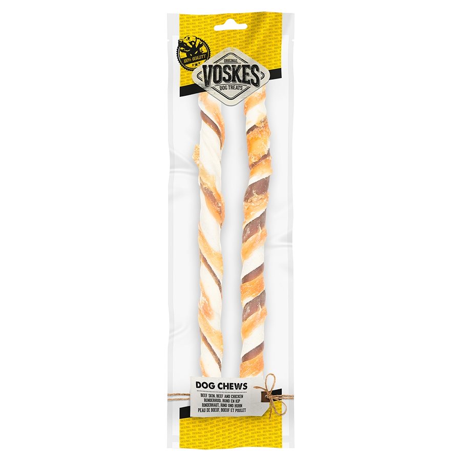 Bâtons en peau de vache avec canard - 2 pièces (40cm)