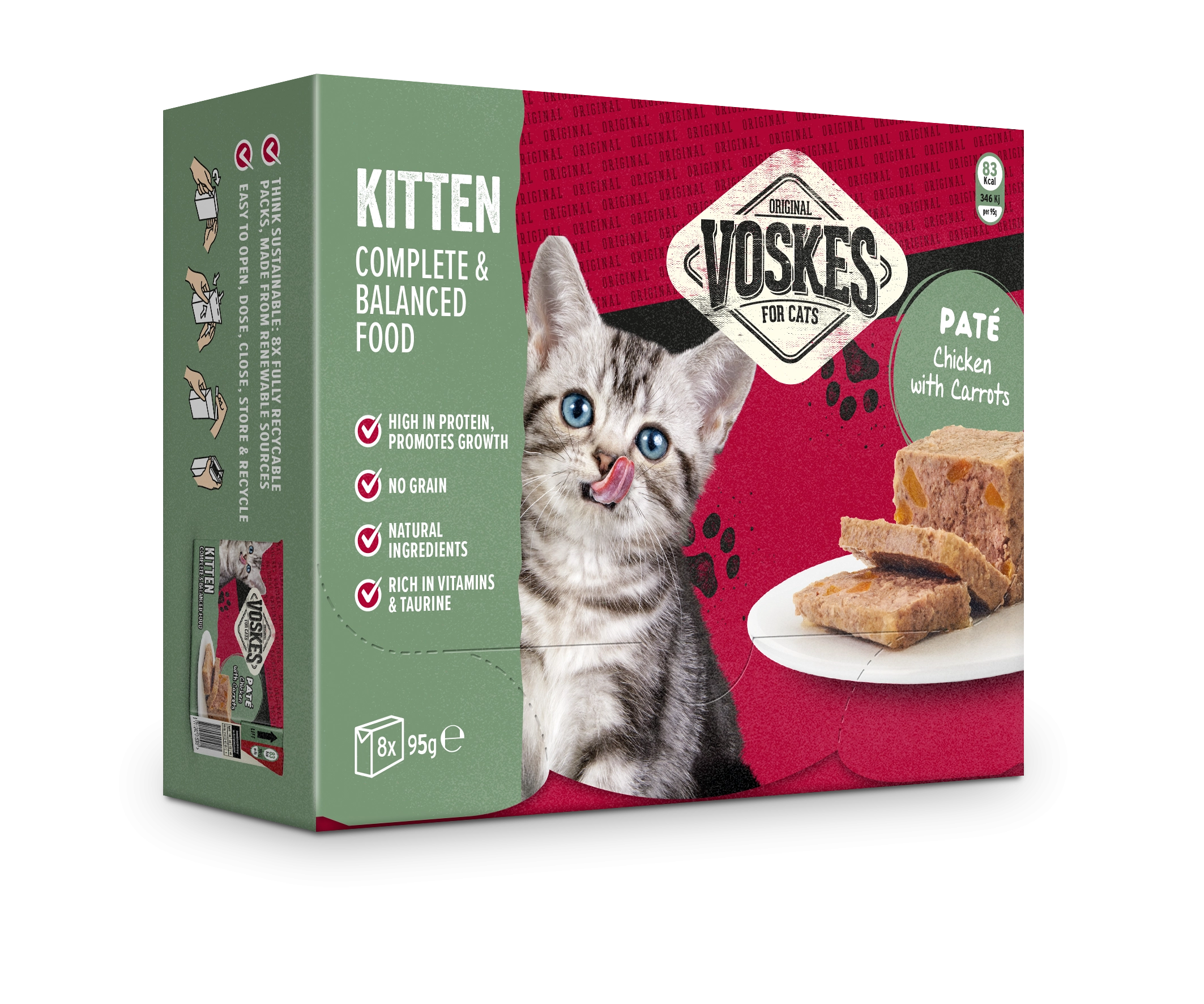 Chaton - Pâté Poulet avec Carottes (8 X 95G)